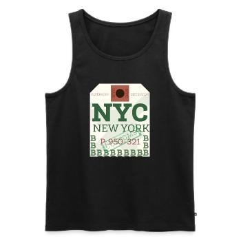 NYC Bold Passport Stamp - Men's Premium Organic Tank Top - black - Front - AI Model Male 178 light (178cm)