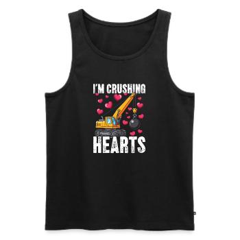 Crushing Hearts Crane - Men's Premium Organic Tank Top - black - Front - Michal (187cm)
