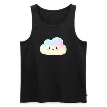 Pastel Cloud with Cute Face Sleep Cloud - Men's Premium Organic Tank Top - black - Front - AI Model Male 178 light (178cm)