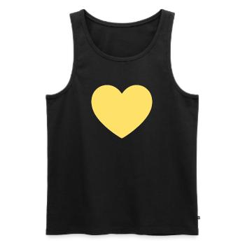 yellow heart yellow gift Valentine's Day - Men's Premium Organic Tank Top - black - Front - Michal (187cm)