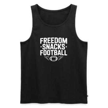 Freedom, Snacks, Football - Men's Premium Organic Tank Top - black - Front - Michal (187cm)
