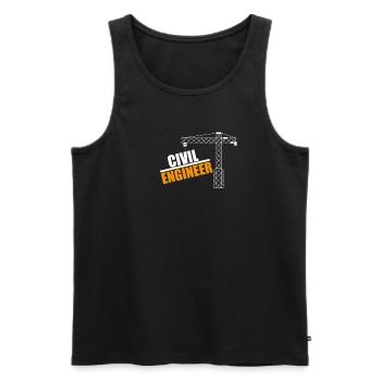 Civil Engineer Crane Motif - Men's Premium Organic Tank Top - black - Front - Michal (187cm)