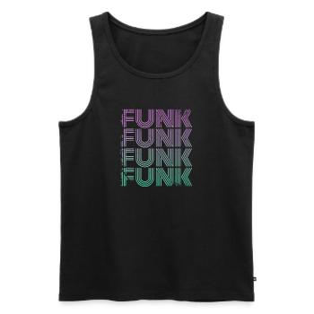 Funk Vintage - Men's Premium Organic Tank Top - black - Front - AI Model Male 178 light (178cm)