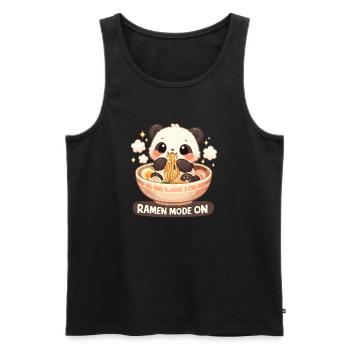 Ramen Panda Mode Activé - Débardeur bio Premium Homme - noir - Devant - Michal (187cm)