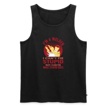Welder Saying Gifts for Metalworkers - Men's Premium Organic Tank Top - black - Front - Michal (187cm)