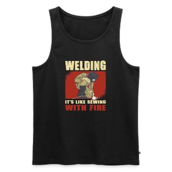 Welder Saying Gifts for Metalworkers - Men's Premium Organic Tank Top - black - Front - Michal (187cm)