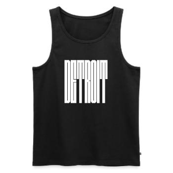 Detroit USA City logo - Men's Premium Organic Tank Top - black - Front - AI Model Male 178 light (178cm)
