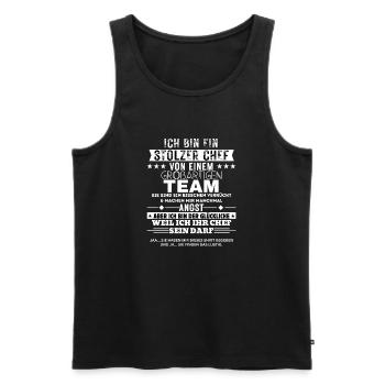 Stolzer Chef von einem großartigen Team - Men's Premium Organic Tank Top - black - Front - AI Model Male 178 light (178cm)