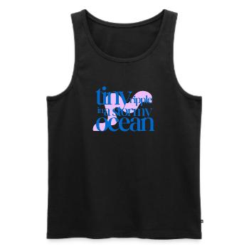 Tiny ripple in a stormy ocean (rosè background) - Men's Premium Organic Tank Top - black - Front - AI Model Male 178 light (178cm)