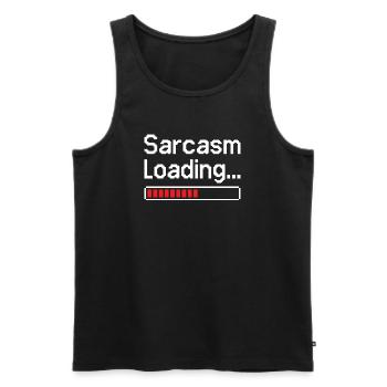 Sarkasmus Ladestatus - Männer Premium Bio Tank Top - Schwarz - Vorne - AI Model Male 178 light (178cm)