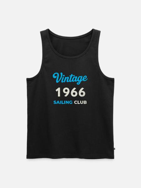 Vintage 1966 – Sailing Club Retro Birth Year - Men's Premium Organic Tank Top - black