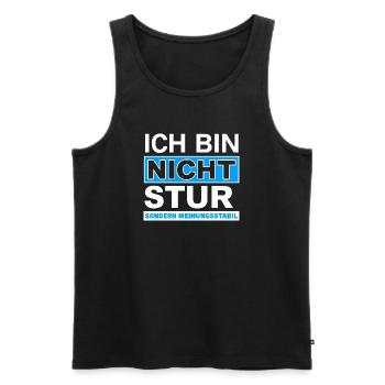Ich bin nicht stur: Meinungsstabil - Männer Premium Bio Tank Top - Schwarz - Vorne - AI Model Male 178 light (178cm)