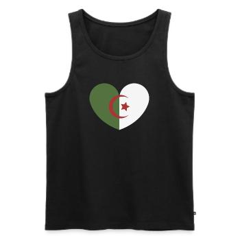 Drapeau du cœur de l’Algérie - Débardeur bio Premium Homme - noir - Devant - AI Model Male 178 light (178cm)