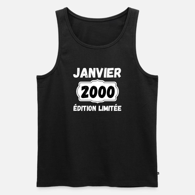 Januar 2000 26-jähriges Jubiläumsgeschenk Januar - Männer Premium Bio Tank Top - Schwarz