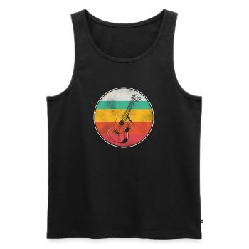 Hawaiian Ukulele Uke Retro Vintage - Männer Premium Bio Tank Top - Schwarz - Vorne - Michal (187cm)