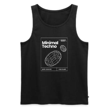 Minimal Techno music Spheres design - Men's Premium Organic Tank Top - black - Front - AI Model Male 178 light (178cm)