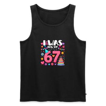 Six Seven I was  Now I'm 67 - Männer Premium Bio Tank Top - Schwarz - Vorne - AI Model Male 178 light (178cm)