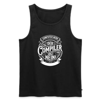 Le compilateur dit non - Débardeur bio Premium Homme - noir - Devant - AI Model Male 178 light (178cm)