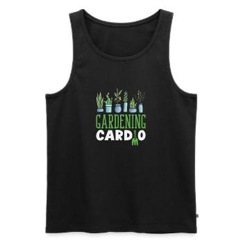 Gardening Cardio Plant Lover Garden - Men's Premium Organic Tank Top - black - Front - Michal (187cm)