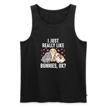 Süße Kaninchen - I Just Really Like Bunnies Ok - Männer Premium Bio Tank Top - Schwarz - Vorne - AI Model Male 178 light (178cm)