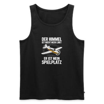  Der Himmel Ist Nicht Mein Limit Er Ist Mein - Männer Premium Bio Tank Top - Schwarz - Vorne - AI Model Male 178 light (178cm)