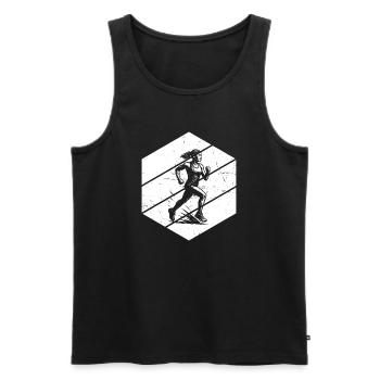 Running Fokus pur - Männer Premium Bio Tank Top - Schwarz - Vorne - Michal (187cm)