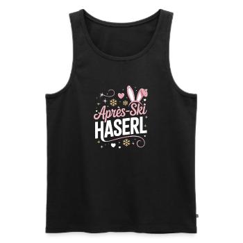 Après-ski bunny hut fun Skier ski bunny - Men's Premium Organic Tank Top - black - Front - Michal (187cm)