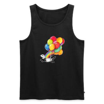 Ferret Balloons and Rainbow - Men's Premium Organic Tank Top - black - Front - AI Model Male 178 light (178cm)