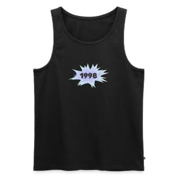 1998 - Männer Premium Bio Tank Top - Schwarz - Vorne - AI Model Male 178 light (178cm)