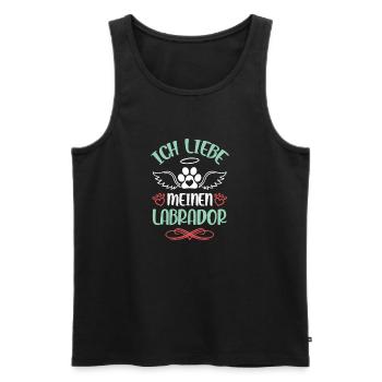 Ich liebe Labrador Engelsflügel - Männer Premium Bio Tank Top - Schwarz - Vorne - Michal (187cm)