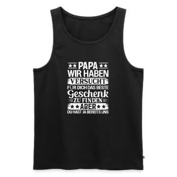 Funny Dad Gift: We Are Your Best Deal - Men's Premium Organic Tank Top - black - Front - Michal (187cm)