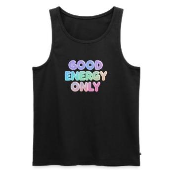 Only good energy - Men's Premium Organic Tank Top - black - Front - AI Model Male 178 light (178cm)
