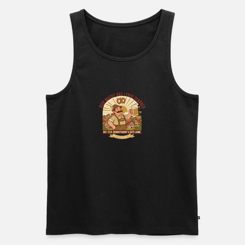 Bayerische Bierfreude Prost - Männer Premium Bio Tank Top - Schwarz