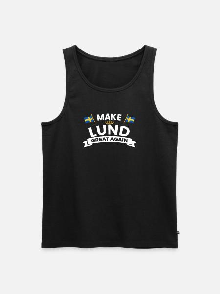 Lund City Pride Crest - Men's Premium Organic Tank Top - black