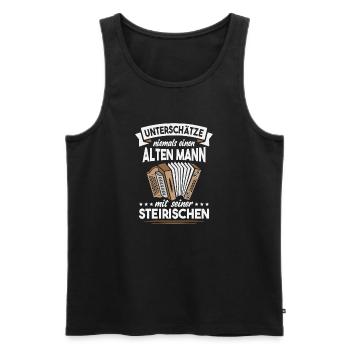 Styrian Accordion Old Man Accordion - Men's Premium Organic Tank Top - black - Front - Michal (187cm)