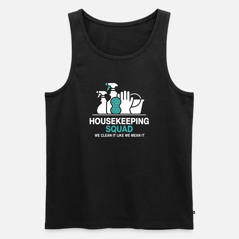 Lustiges Putzen Design - Männer Premium Bio Tank Top - Schwarz
