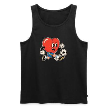 Cœur Kicker Football Cœur - Débardeur bio Premium Homme - noir - Devant - Michal (187cm)