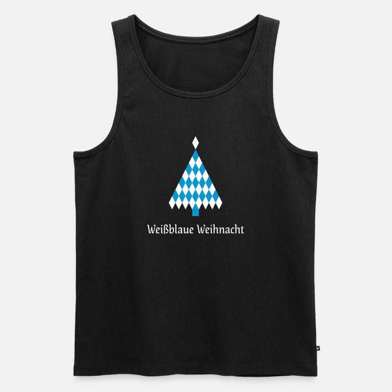 Weißblaue Weihnacht - Männer Premium Bio Tank Top - Schwarz