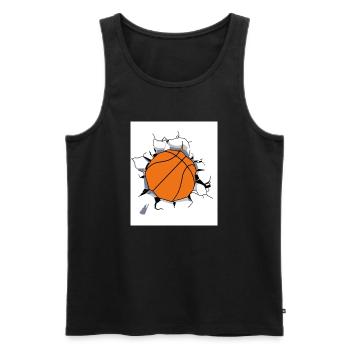 Basket - Débardeur bio Premium Homme - noir - Devant - Michal (187cm)