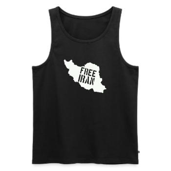 Iran Liberté Iran Libérer l’Iran - Débardeur bio Premium Homme - noir - Devant - AI Model Male 178 light (178cm)