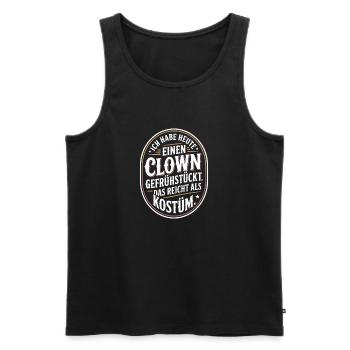 Remplacement du costume de clown du Petit-déjeuner de Clown Carnival - Débardeur bio Premium Homme - noir - Devant - AI Model Male 178 light (178cm)