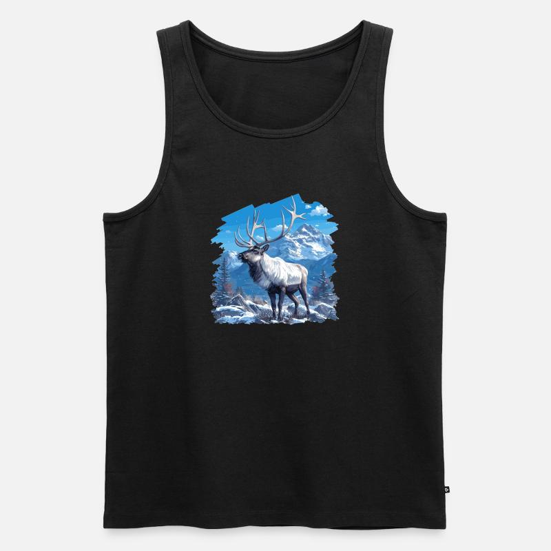 Rentiere Rentier - Männer Premium Bio Tank Top - Schwarz