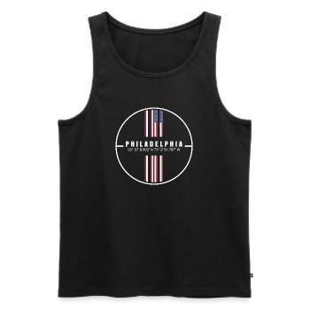 Philadelphia Coordinates - Men's Premium Organic Tank Top - black - Front - Michal (187cm)