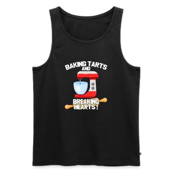 Torten backen und Herzen brechen - Männer Premium Bio Tank Top - Schwarz - Vorne - Michal (187cm)