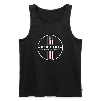 Coordonnées de New York - Débardeur bio Premium Homme - noir - Devant - Michal (187cm)