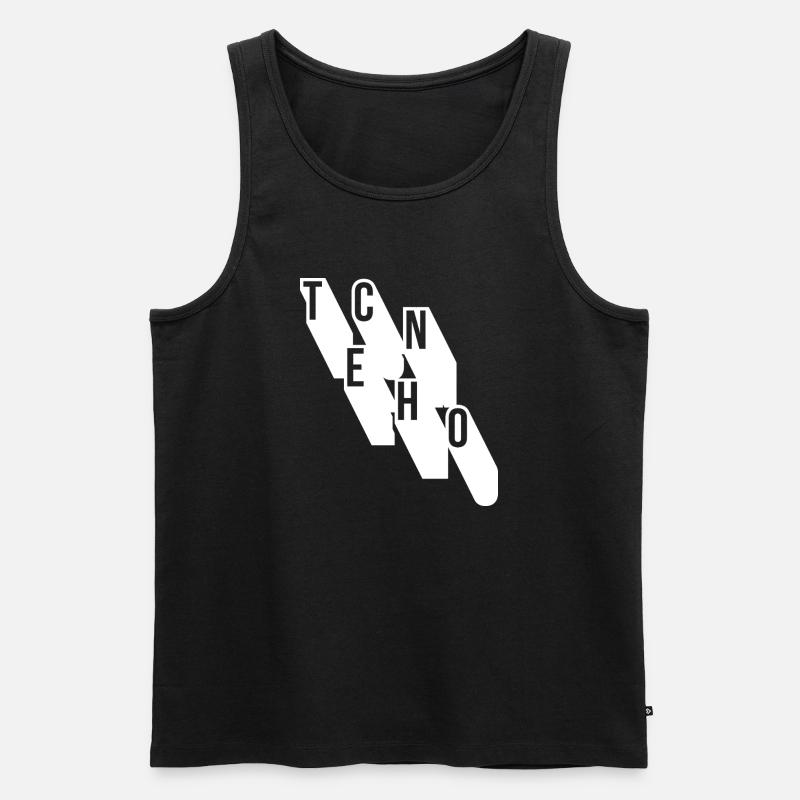 Techno-Musik geometrisches Logodesign - Männer Premium Bio Tank Top - Schwarz