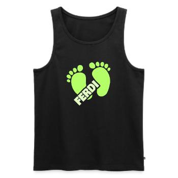 Geburt Ferdi - Männer Premium Bio Tank Top - Schwarz - Vorne - AI Model Male 178 light (178cm)