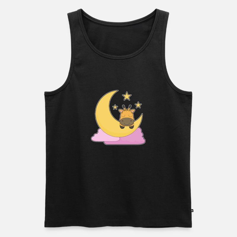 Giraffe Mond - Männer Premium Bio Tank Top - Schwarz