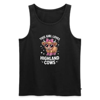 Hochlandrind Sprüche Lustige Hochlandrind Geschenk - Männer Premium Bio Tank Top - Schwarz - Vorne - Michal (187cm)