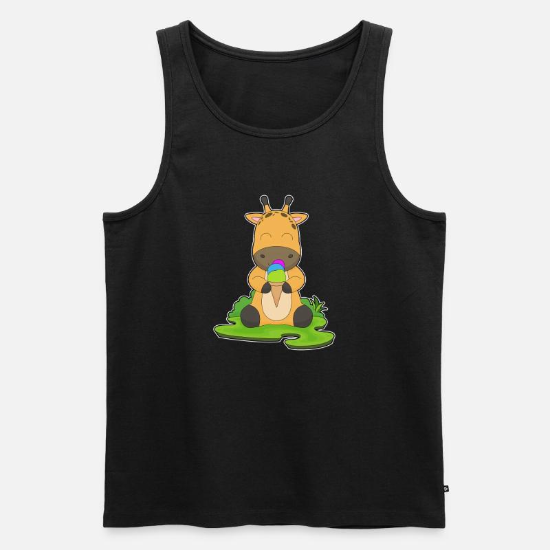 Giraffe Waffeleis - Männer Premium Bio Tank Top - Schwarz